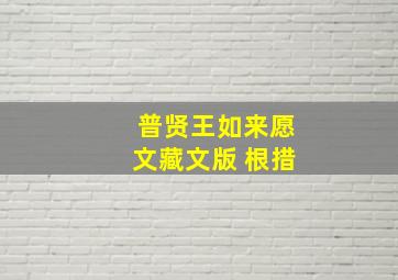 普贤王如来愿文藏文版 根措